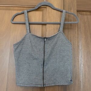 Zip up checkered tank top